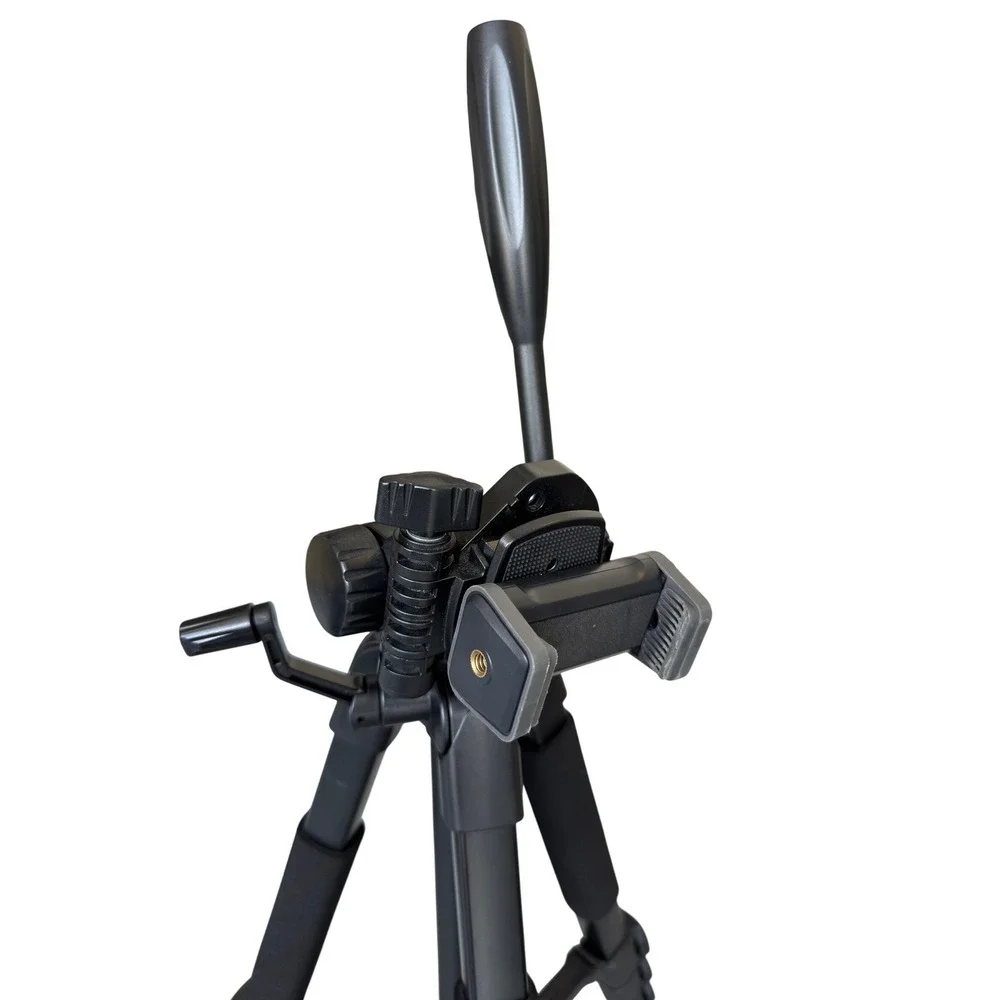 Universal Adjustable Camera Smartphone Tripod Black Aluminum 3-Way Pan Head
